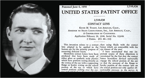 Figure 1. Kevin Tuohy and his 1948 patent application.